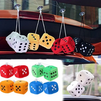 1/2Pcs Car Pendant Creatived Plush Dice Popular Rear View Mirror Charms Suspension Ornaments Auto Accessories Interior