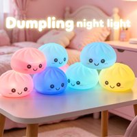 1-6pcs Simulation Baozi Toy Night Light Soft Dumplings Soft Cute Steamer Birthday party Gift Colorful Dumping Toy Squishy Gifts