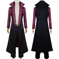Anime Dracule Mihawk cosplay fantasy robe hat pirate costume headwear men's Halloween carnival party set