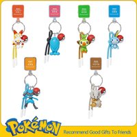 Genuine Pokemon Scorbunny Keychain Grookey Riolu Sobble Wobbuffet Cubone Anime Action Figure Toy Keyring Fragrance Pendant Gift