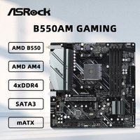 ASRock B550AM GAMING Motherboard Supports 3600 5600G 5700X 5700x3D 5800X3D CPU AMD B550 AM4 DDR4 HDMI M.2 mATX PCIe 4.0