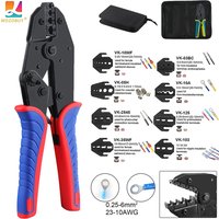 Pince à sertir VK-40J, outils de serrage, kit de terminaux pour câbles coaxiaux/tubulaires, outil de sertissage multifonctionnel 230 mm, jeu de mâchoires manuelles
