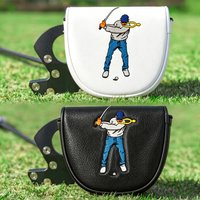 1pc High-End Embroidered Style Golf Club Head Cover, Golf Putter Cover, Golf Blade Putter Cover, Semi-Circular Putter Cover,