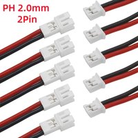 5/10Pairs PH 2.0 2Pin JST Wire Connectors Pitch 2.0mm JST 2P Micro Male Plug Female Jack DIY Electrical Cable Adapter 10CM