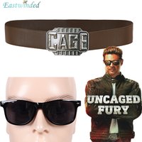 MK 2 Johnny Cage Cosplay Glasses Belt 2026 Movie Mortal Kombat Costume Accessories Props Disguise Halloween Carnival Party Gifts