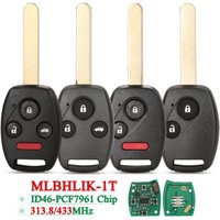 Jingyuqin 2/3/4 Tasten MLBHLIK-1T 313,8 MHz / 433 MHz für Honda Accord CRV Acura TL/ZDX Schlüsselanhänger mit ID46-PCF7961 Chip Auto-Fernbedienung