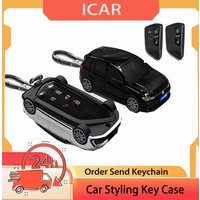 ICAR for Golf 8 Car Models Styling Key Case for VW Mk8 GTI GTD R ID3 ID4 2020 2022 2024 3 5 Button Key Cover Fob Holder Keychain