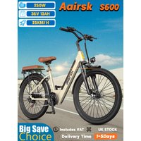 AliExpress NONE Aairsk S600 Woman E-bike 250W Motor 36V13Ah Removable Lithium Battery Outdoor Riding Electric Bicycle 26*1.95