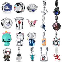 925 Sterling Silver Cute Cartoon Spaceship Juice Extra-terrestrial Charms Pendants Fit European Bracelet DIY Jewelry Accessories