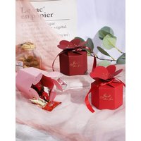 10 Pieces Premium Petal Wedding Candy Boxes Solid Color Wedding Gift Boxes for Portable and Wrappable Gifts Party Favor Bags