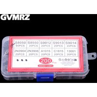 10values * 20pcs = 200pcs Transistor Assortment Kit TO-92 S8050 S8550 S9012 S9013 S9014 2N3904 2N3906 A1015 C1815 13001