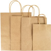 5Pcs Large Kraft Paper Gift Bags Vegetable Fruit Candy Packing Bag Birthday Wedding Gift For Guest Home Storage Supplies