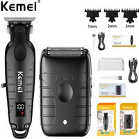 Kemei Professionelle Haarschneidemaschine Elektrischer Rasierer Haarschneider mit LCD-Display Herren-Haarschneideset KM-2290 KM-2293 KM-T95