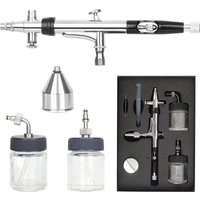 Touriste Action-Stylo Aérographe Rotatif, Tête de Brosse à Air, Gravité des Deux Côtés Disponibles, Convient à la Plupart des Types, Siphon d'Alimentation, Pistolet Pulvérisateur