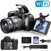 72MP Digitalkamera 180 ° Flip-Screen 3-Zoll-SLR-DSLR-4K-Kamera für Fotografie mit 12-fachem optischem Zoom, Autofokus und Anti-Shake-Funktion