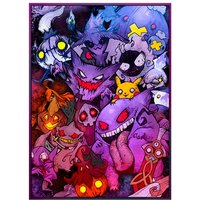 60PCS Anime Pokemon Halloween Gengar Card Sleeves DTCG PTCG Trading Cards Laser Shine Protective Case
