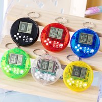 Keychain Brick Game Console Mini Tetris Electronic Handheld Game Player Portable Bag Pendant Gaming Device For Stress Relief
