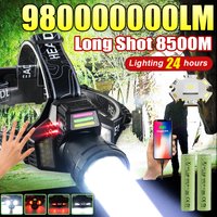 980000000LM Most Powerful Led Headlamp 18650 Rechargeable Headlight Long Range 8500m Head Torch Fishing Camping Head Lantern