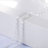 40-75cm 925 Sterling Silver New fine 2MM flat Clavicle chains Necklaces for Men Women wedding party Jewelry Christmas gifts