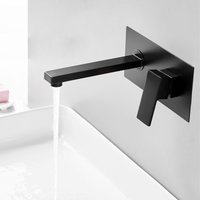 BAKALA Luxus-Spiegel, matt, schwarz, weiß, Badezimmer-Wasserhahn, Waschbecken, Wandmontage, quadratischer Messingmischer LT-320BR