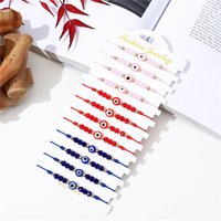 12Pcs/lot Colorful Blue Eyes Charms Braided Bracelet Set Women Handmade Woven Beads Rope Chain Bracelets Girl Party Jewelry Gift