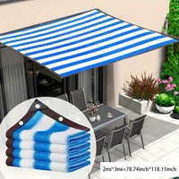Durable Rectangle Sunshade Awning Canvas 80% Shading Rate Outdoor Terrace Swimming Pool Garden Courtyard Net Cover with Grommets