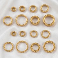 20pcs No Fade Stainless Steel Twist Rope Circle Connector Closed Jump Ring for DIY Bracelet Jewelry Making Accessories