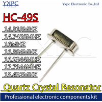 10pcs HC-49S Quartz Crystal Resonator Passive crystals 14.318MHZ 14.7456MHZ 16MHZ 16.384MHZ 16.9344MHZ 17.7344MHZ 18.432MHZ