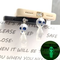 1 Piece of Luminous Alien Phone Dust Plug, Suitable for Iphone, Type C Phone Accessories, Creative Phone Decorations or Small Gifts