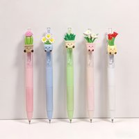 Plant-Themed Retractable Ballpoint Pens, Cute Floral Pen, Office Writing Supplies for School, Classroom Rewards, Birthdays Gifts