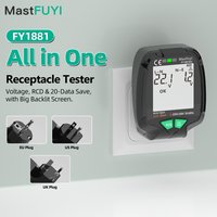 MASTFUYI Digital Smart Socket Tester RCD Leakage Protection Detector Voltage Tester LCD Display Data Storage EU/US/UK Plug