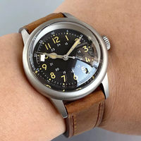 Tandorio 36mm Military 200M Waterproof Dive NH35 Automatic Watch Men Luminous Black Dial Bouble Bow Sapphire Vintage Clock