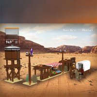 MOC Wild West Market Fair Building Blocks Set Carriage Station Desert Stall House Idea Toys For Children Birthday Holiday Gifts