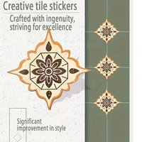 36pcs Ceramic Tile wall Stickers Floor Tiles Wall PVC Stickers Wear Resistance black orange