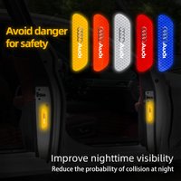 4Pcs Car Door Safety Warning Sticker Reflective Mark Decal For Audi Sline A3 Q3 A1 Q7 A4 B8 B7 A6 C7 A5 A7 A8 B9 B6 C6 Q2 Q5 Q8