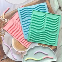 1pc Size and Shape Worm Soft Candy Silicone Mold DIY Chocolate Candy Pudding Biscuit Ice Grid Tray