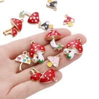 10pcs/lot Mixed Enamel Mushroom Charms Pendants for DIY Jewelry Making Earring Bracelet Necklace Finding Craft Accessories