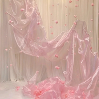 Transparent Ice Gauze Mesh Fabric for Wedding Background Decoration Formal Dress Fashion Designer Fabrics Diy Sewing Cloth