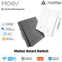 MOES Matter Tuya WiFi Smart Light Button Switch EU Verison Remote Control Work With Alexa Google Home Apple Homekit Smartthings