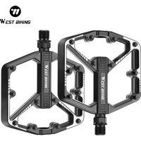 AliExpress West Biking WEST BIKING DU Bearing Bicycle Pedal Widen Anti-slip Cycling Pedal Lightweight Aluminum Alloy MTB Road Bike Pedal Bike Parts