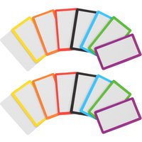 40Pcs Magnetic Name Stickers Color Borders Writable Pet Labels Reusable Dry Erase Magnets for Office Home Organization