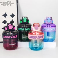 1pc 1100ml/35oz large capacity gradient sports plastic water bottle, suitable for fitness, outdoors, birthday gift
