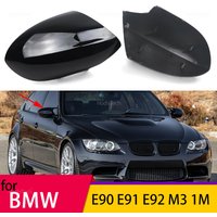 Glossy Black Rearview Mirror Cap Wing Side Mirror Cover Shell Replacement for BMW E90 E92 E93 M3 1M Accessories