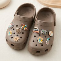 1-10PCS Bohemian Butterfly Rainbow Flower PVC Sandal Shoes Buckle Charms Woman Clog Decorations Fit Backpack Party Present