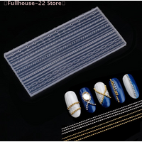 【MAX-22】15 Mixed Sized Shaped 3D Chain Mold Soft Silicone Nail Mould DIY Transparent Manicure Carving Template