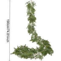 6.2Ft Christmas Garland Pine Cypress Artificial Greenery Vine for Holiday Season Mantel Fireplace Table Runner Centerpiece Decor