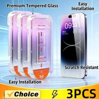 3PCS 9D Screen Protector Tempered Glass for IPhone 17 16 15 14 13 12 11ProMax Protective Glass for IPhone17Air XS Max 14 Plus