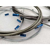 JAGWIRE BRAIDED TITANIUM COLOR SL SLICK LUBE LINER HOSE CABLE KIT BRAKE SHIFTER SUIT FOR SHIMANO SRAM BLUE CAPS