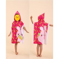 Beach Towel For Kids Hooded Bath Towel Poncho Kids rabbit pattern Baby Towel For Girls 2-6 Years Bathroom Beach Swim Cover