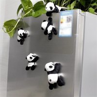 4Pcs Cute Soft Plush Panda Magnet Refrigerator magnet - Oval Fabric Whiteboard & Fridge Decor Perfect for Gifting and Organizing